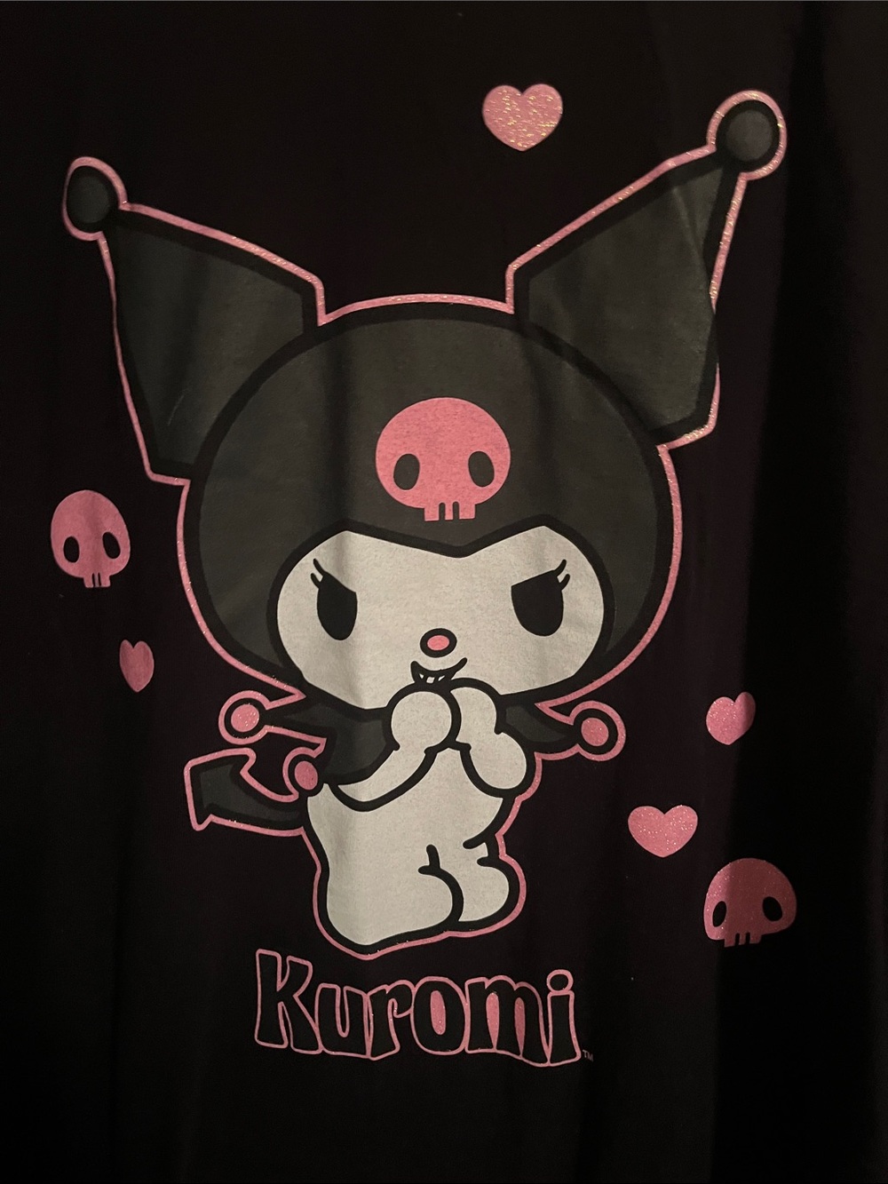 Sanrio Kuromi Black and Pink Short Sleeve Tee
